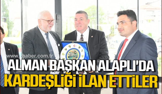 Alman başkan Joachim Gill Alaplı'da! Kardeşliği ilan ettiler!