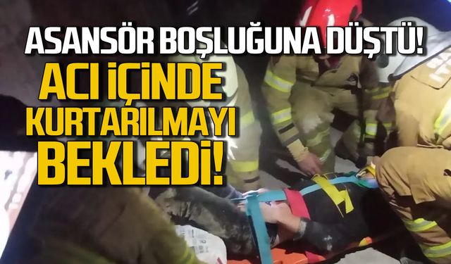 Asansör boşluğuna düştü! Acı içinde kurtarılmayı bekledi!