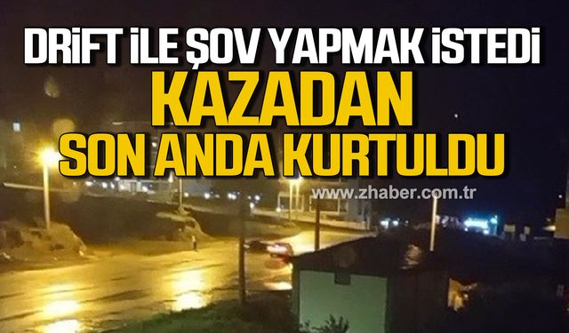 Karabük'te drift atarken başka bir araca çarpıyordu!