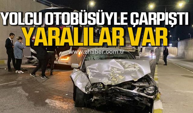 Karabük'te otomobil yolcu otobüsüyle çarpıştı! 2 yaralı!