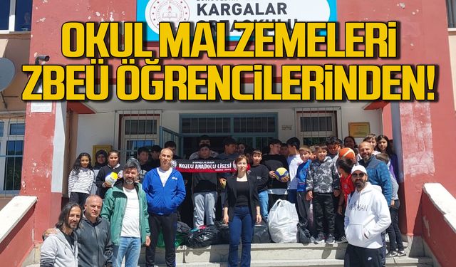 Okul malzemeleri ZBEÜ öğrencilerinden!