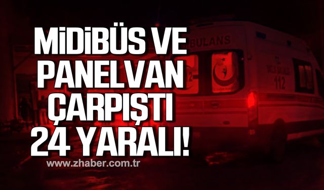 Konya'da midibüs ve panelvan çarpıştı! 24 yaralı!