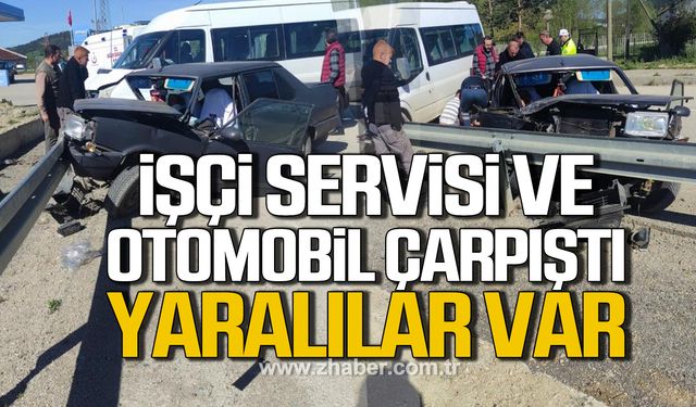 Karabük’te işçi servisi ile otomobil çarpıştı! Yaralılar var!