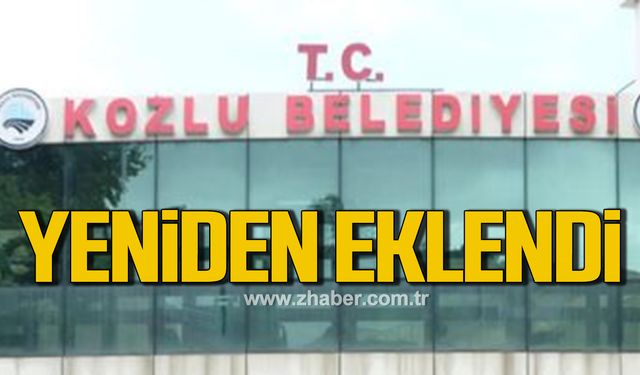 Kozlu Belediyesi'nde T.C. geri döndü!