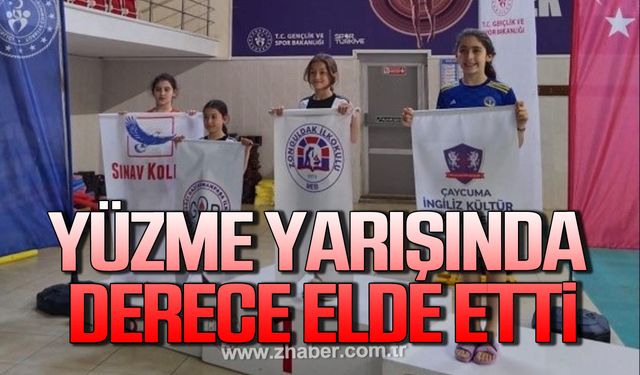 Zonguldak İlkokulu öğrencisi Nil Tenk yüzme yarışında dereceler elde etti!