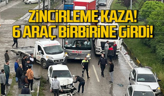 Çaycuma'da zincirleme kaza! 6 araç birbirine girdi!