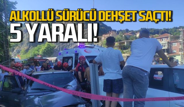 Ereğli'de alkollü sürücü dehşet saçtı! 5 yaralı!