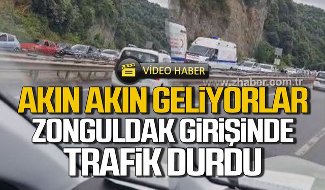 Akın akın geliyorlar! Zonguldak girişinde trafik durdu!