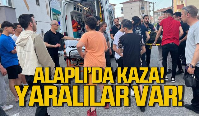 Alaplı'da kaza! Motosiklet yolda yürüyen kadına çarptı!