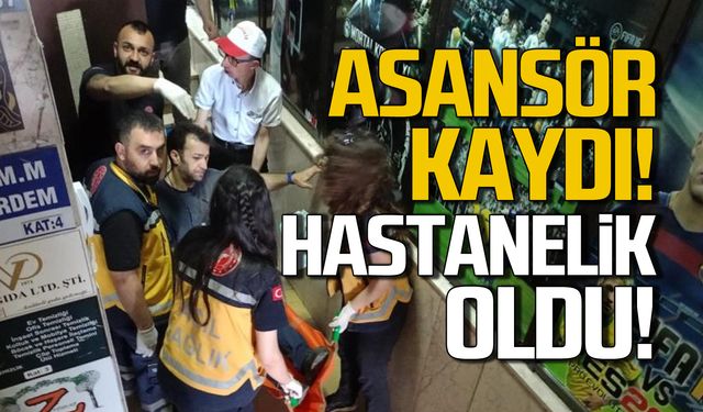 Asansör kaydı! Hastanelik oldu!