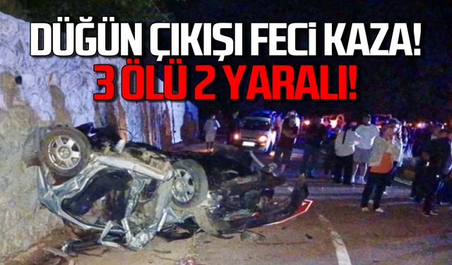 Düğün çıkışı feci kaza! 3 ölü 2 yaralı!