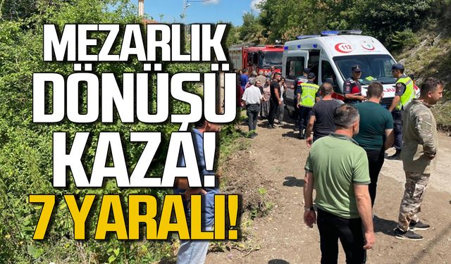 Mezarlık dönüşü kaza! 7 yaralı!