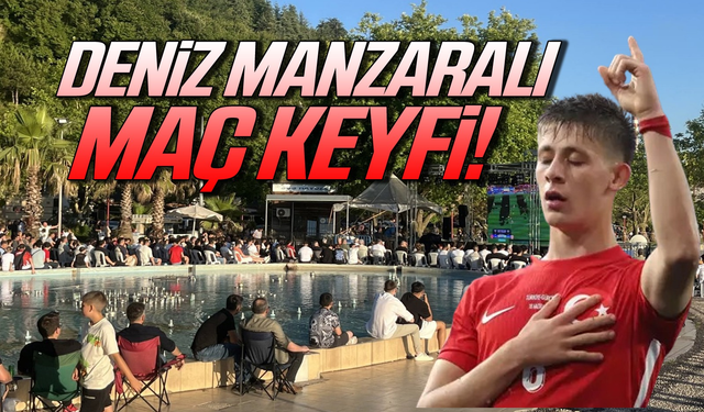 Zonguldak Ereğli'de deniz manzarasında milli maç heyecanı!