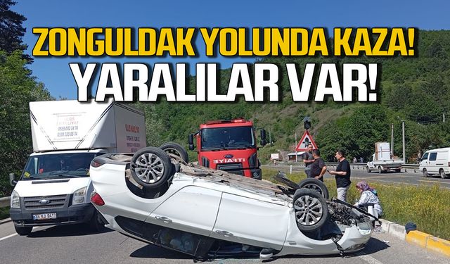 Zonguldak'a geliyorlardı! Takla attı!