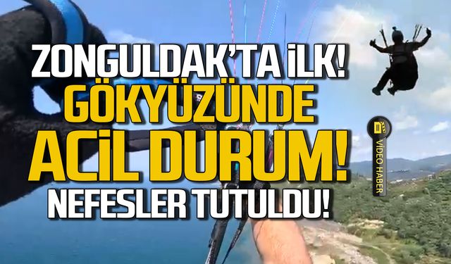 Zonguldak'ta gökyüzünde acil durum çalışması nefes kesti!