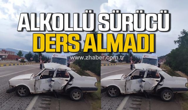 Karabük’te kazaya karışan sürücü hem ehliyetsiz hem de alkollü çıktı!