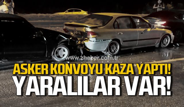 Asker uğurlama konvoyu kaza yaptı! Yaralılar var!