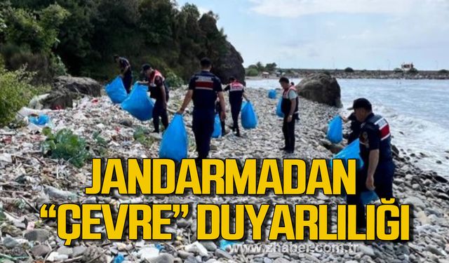 Zonguldak'ta jandarma "çevre" temizliğine dikkat çekti!