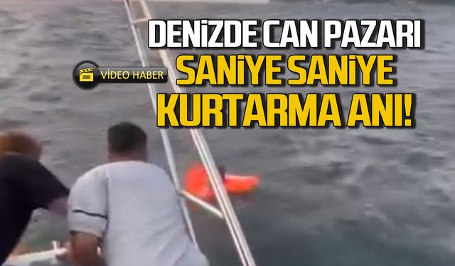 Denizde can pazarı! Kurtarma anı saniye saniye kaydedildi!