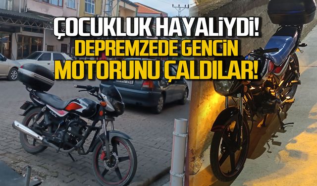 Çaycuma'da olay! Depremzede gencin motorunu çaldılar!