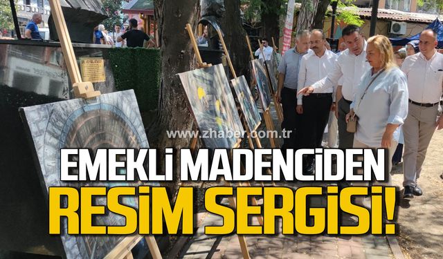 Emekli madenciden yağlı boya resim sergisi!