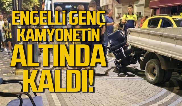 Engelli genç kamyonetin altında kaldı!