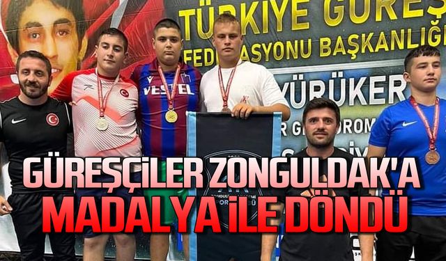 Güreşçiler Zonguldak'a Madalya ile döndü...