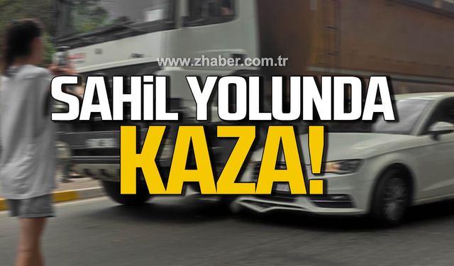 Zonguldak sahil yolunda trafik kazası!