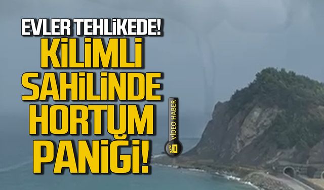 Evler tehlikede! Kilimli'de hortum paniği!