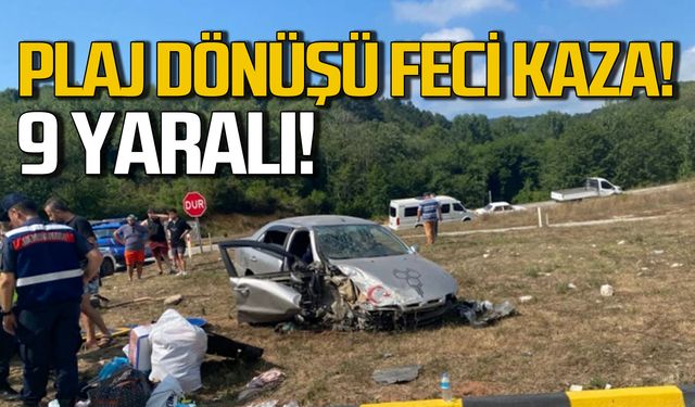 Plaj dönüşü feci kaza! 9 yaralı!