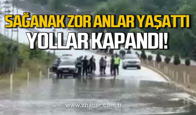 Sağanak zor anlar yaşattı! Bartın- Kastamonu yolu kapandı!