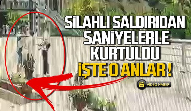 Silahlı saldırıdan saniyelerle kurtuldu! İşte o anlar!