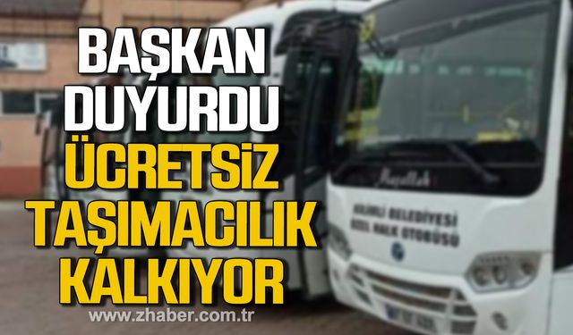 Kilimli Özel Halk otobüslerinde ücretsiz taşımacılık kalkıyor!