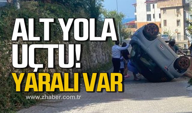 Zonguldak’ta otomobil alt yola uçtu! Yaralı var!