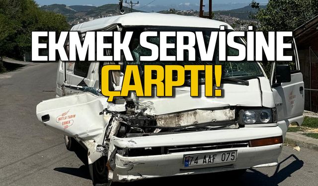 Bartın'da talihsiz kaza! Ekmek servisine çarptı!