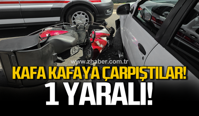 Ereğli'de otomobille motosiklet çarpıştı! 1 yaralı!