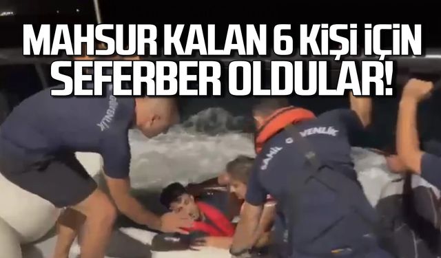 Bartın'da mahsur kalan 6 kişi için seferber oldular!