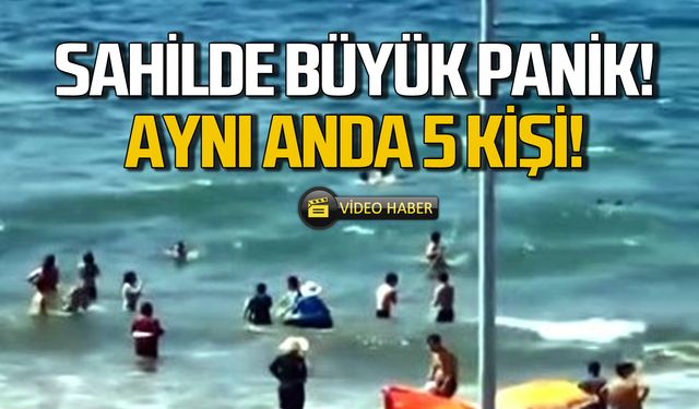 Sahilde büyük panik! Aynı anda 5 kişi!