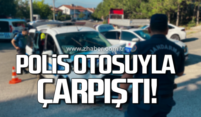 Karabük'te sürücü polis otosuna çarptı!