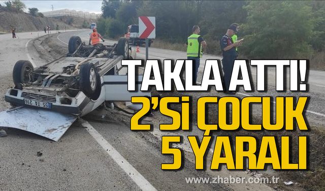 Karabük'te otomobil takla attı! 2'si çocuk 5 yaralı!