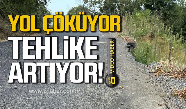 Alaplı'da yol çöküyor! Tehlike artıyor!