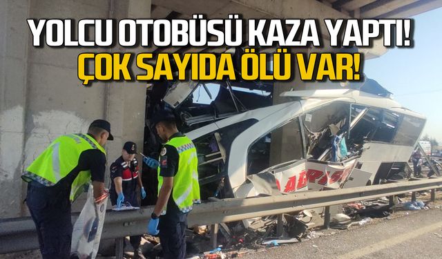 Yolcu otobüsü kaza yaptı! Çok sayıda ölü ve yaralı var!