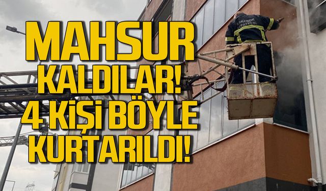 Yıldırım düştü yangın çıktı! 4 kişi mahsur kaldı!