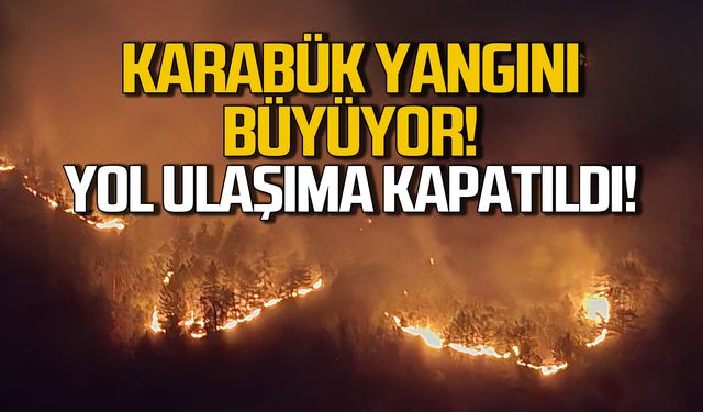 Karabük yangını büyüyor! Karayolu ulaşıma kapatıldı!