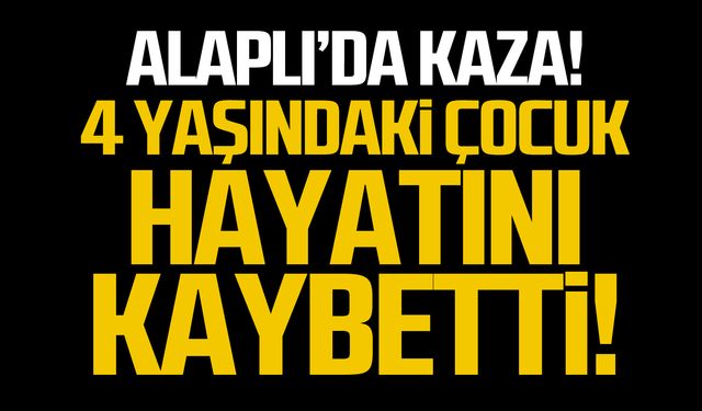 Alaplı'da kaza! 4 yaşındaki çocuk hayatını kaybetti!