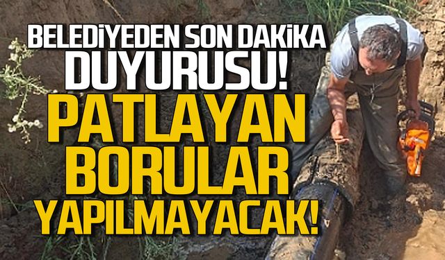 Belediye duyurdu! Su verilmeyecek!