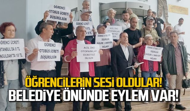 Öğrencilerin sesi oldular! Zonguldak Belediyesi önünde eylem var!