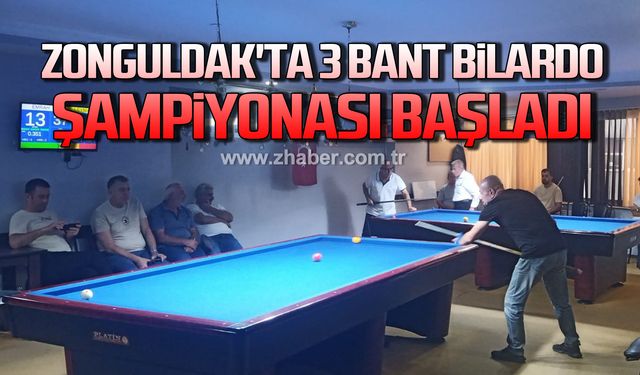 Zonguldak'ta 3 bant bilardo şampiyonası başladı!