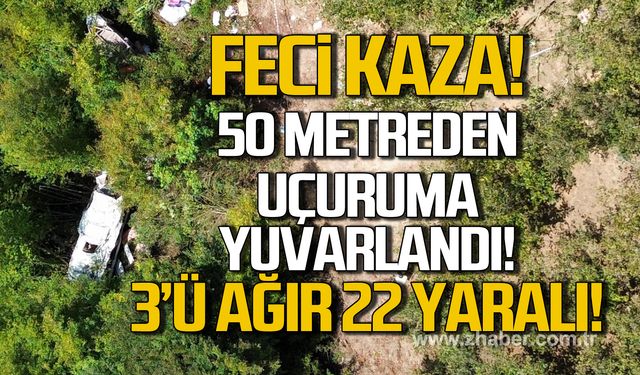 Düzce'de minibüs uçuruma yuvarlandı: 3'ü ağır 22 yaralı