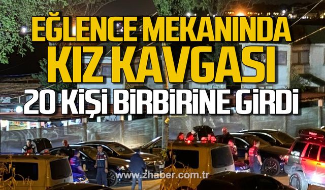 Eğlence mekanında kız kavgası! 20 kişi birbirine girdi!